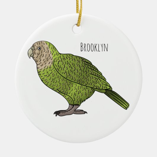 Cartoon Kakapo Keramik Ornament (Vorne)