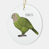 Cartoon Kakapo Keramik Ornament (Links)