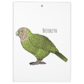 Cartoon Kakapo Klemmbrett (Rückseite)