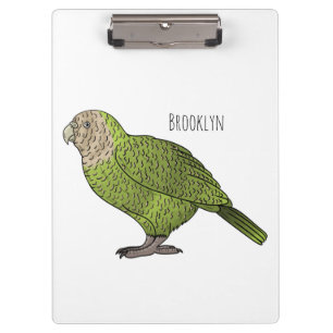 Cartoon Kakapo Klemmbrett