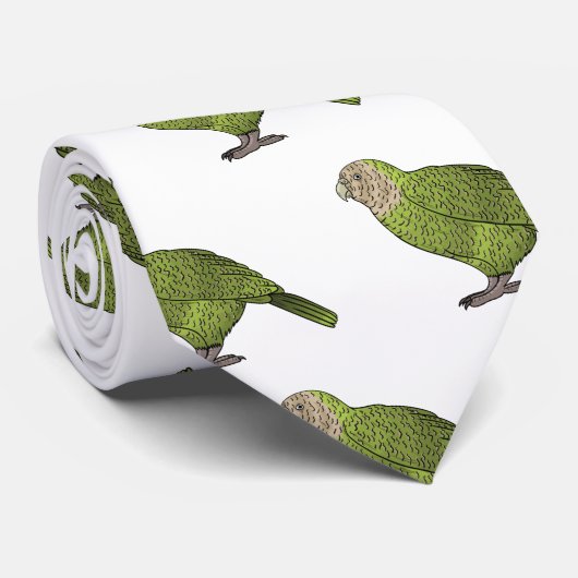 Cartoon Kakapo Krawatte (Gerollt)