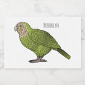 Cartoon Kakapo Lebensmitteletikett (Einzelnes Label)