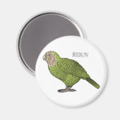 Cartoon Kakapo Magnet (Vorderseite/Rückseite)