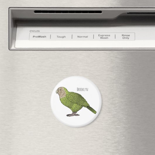 Cartoon Kakapo Magnet (In Situ (Geschirrspüler))