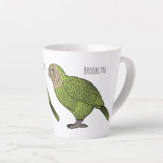 Cartoon Kakapo Milchtasse (Rechte Ecke)