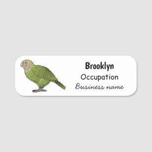 Cartoon Kakapo Namensschild