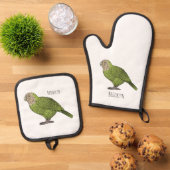 Cartoon Kakapo Ofenhandschuh & Topflappen-Set (Oben Unten)