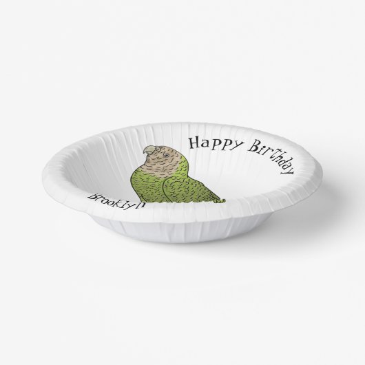 Cartoon Kakapo Pappteller (Gewinkelt)