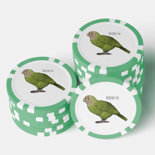 Cartoon Kakapo Pokerchips (Stapel)