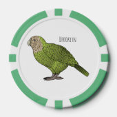 Cartoon Kakapo Pokerchips (Vorderseite)