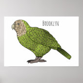 Cartoon Kakapo Poster (Vorne)