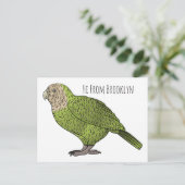 Cartoon Kakapo Postkarte (Stehend Vorderseite)