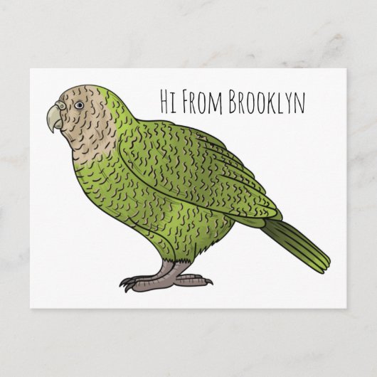 Cartoon Kakapo Postkarte (Vorderseite)
