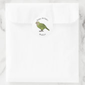 Cartoon Kakapo Runder Aufkleber (Tasche)