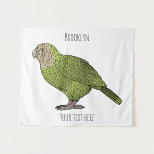 Cartoon Kakapo Wandteppich