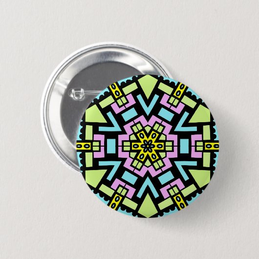 Cartoon Kaleidoskop Button (Vorne & Hinten)