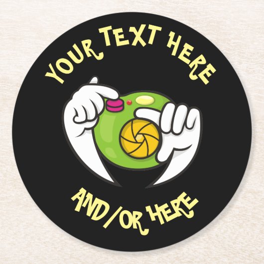 Cartoon-Kamera Runder Pappuntersetzer (Vorderseite)