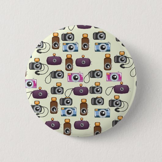 Cartoon-Kameramuster Button (Vorderseite)