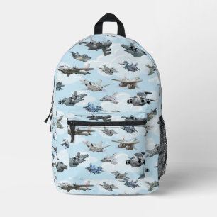 Cartoon-Kampfflugzeuge Bedruckter Rucksack