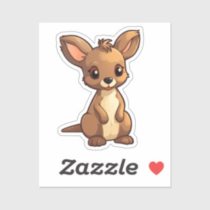 Cartoon Kangaroo Aufkleber