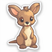 Cartoon Kangaroo Aufkleber (Vorderseite)