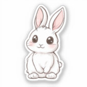 Cartoon-Kaninchen-Abbildung Aufkleber (Vorderseite)
