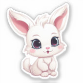Cartoon-Kaninchen-Abbildung Aufkleber (Vorderseite)
