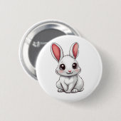 Cartoon-Kaninchen-Abbildung Button (Vorne & Hinten)