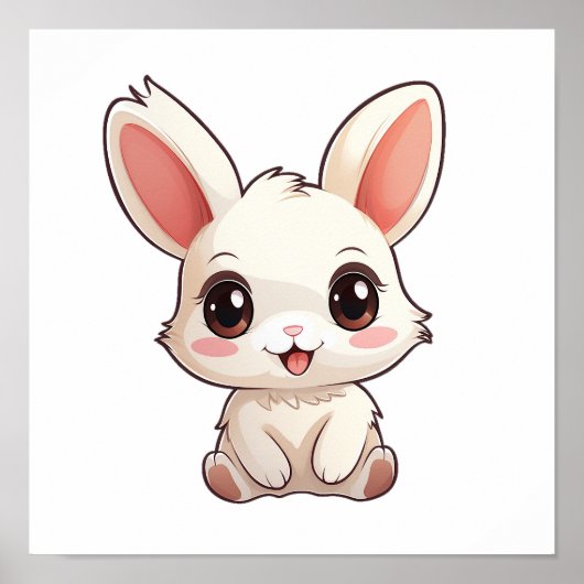 Cartoon-Kaninchen-Abbildung Poster (Vorne)