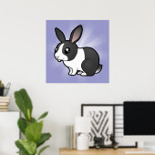 Cartoon Kaninchen (geschmeidiges, geschmeidiges Ha Poster (Heimbüro)