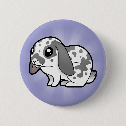 Cartoon-Kaninchen (glattes Haar des schlaffen Button (Vorderseite)