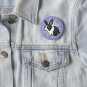 Cartoon-Kaninchen (glattes Haar des uppy Ohrs) Button (Beispiel)