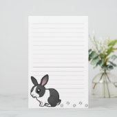 Cartoon Kaninchen (raue, glatte Haare des Hundes) Briefpapier (Stehend Vorderseite)