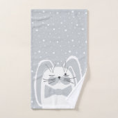 Cartoon Kaninchen, Symbol 2023. Badhandtuch Set (Handtuch)