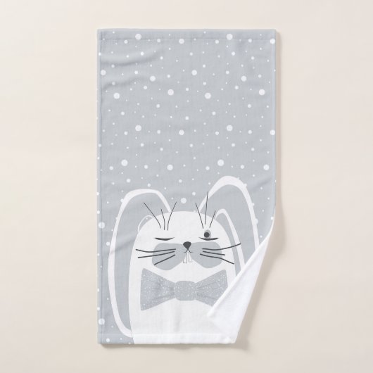 Cartoon Kaninchen, Symbol 2023. Badhandtuch Set (Handtuch)