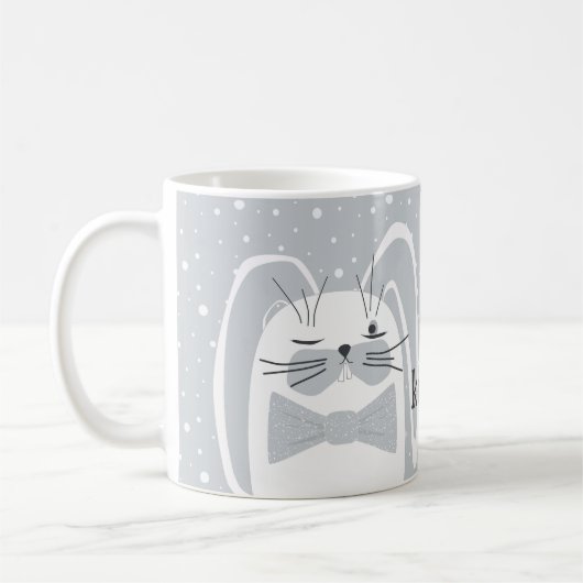 Cartoon Kaninchen, Symbol 2023. Kaffeetasse (Links)