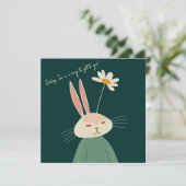 Cartoon Kaninchen, Valentinstag Dankeskarte (Stehend Vorderseite)