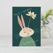 Cartoon Kaninchen, Valentinstag Feiertagskarte (Stehend Vorderseite)