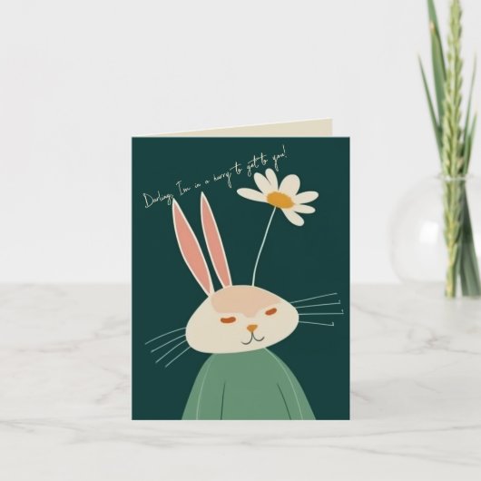 Cartoon Kaninchen, Valentinstag Feiertagskarte (Vorderseite)