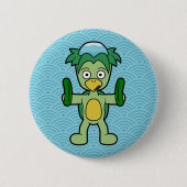 Cartoon Kappa Yokai - japanische Folklore Button (Vorderseite)