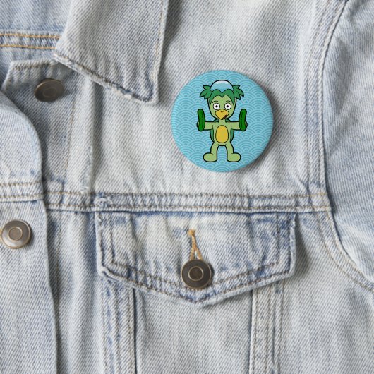 Cartoon Kappa Yokai - japanische Folklore Button (Beispiel)