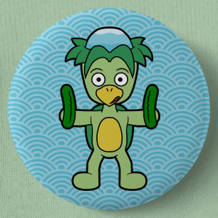 Cartoon Kappa Yokai - japanische Folklore Button