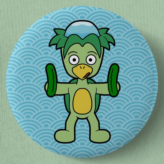 Cartoon Kappa Yokai - japanische Folklore Button