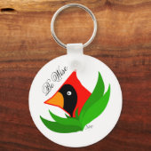 Cartoon Kardinal Bird Schlüsselanhänger (Vorderseite)