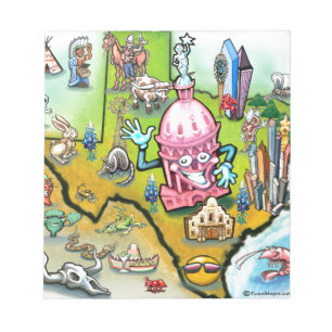 Cartoon-Karte Austins Texas Notizblock