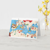 Cartoon Karte des Mittelmeers (Gelbe Blume)