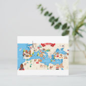 Cartoon Karte des Mittelmeers (Stehend Vorderseite)