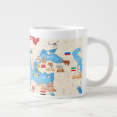 Cartoon Karte des Mittelmeers Jumbo-Tasse (Rechts)
