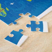 Cartoon-Karte des Weltpuzzlespiels Puzzle (Seite)