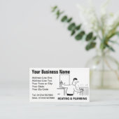 Cartoon-Karte für Heizungsdienste Visitenkarte (Stehend Vorderseite)